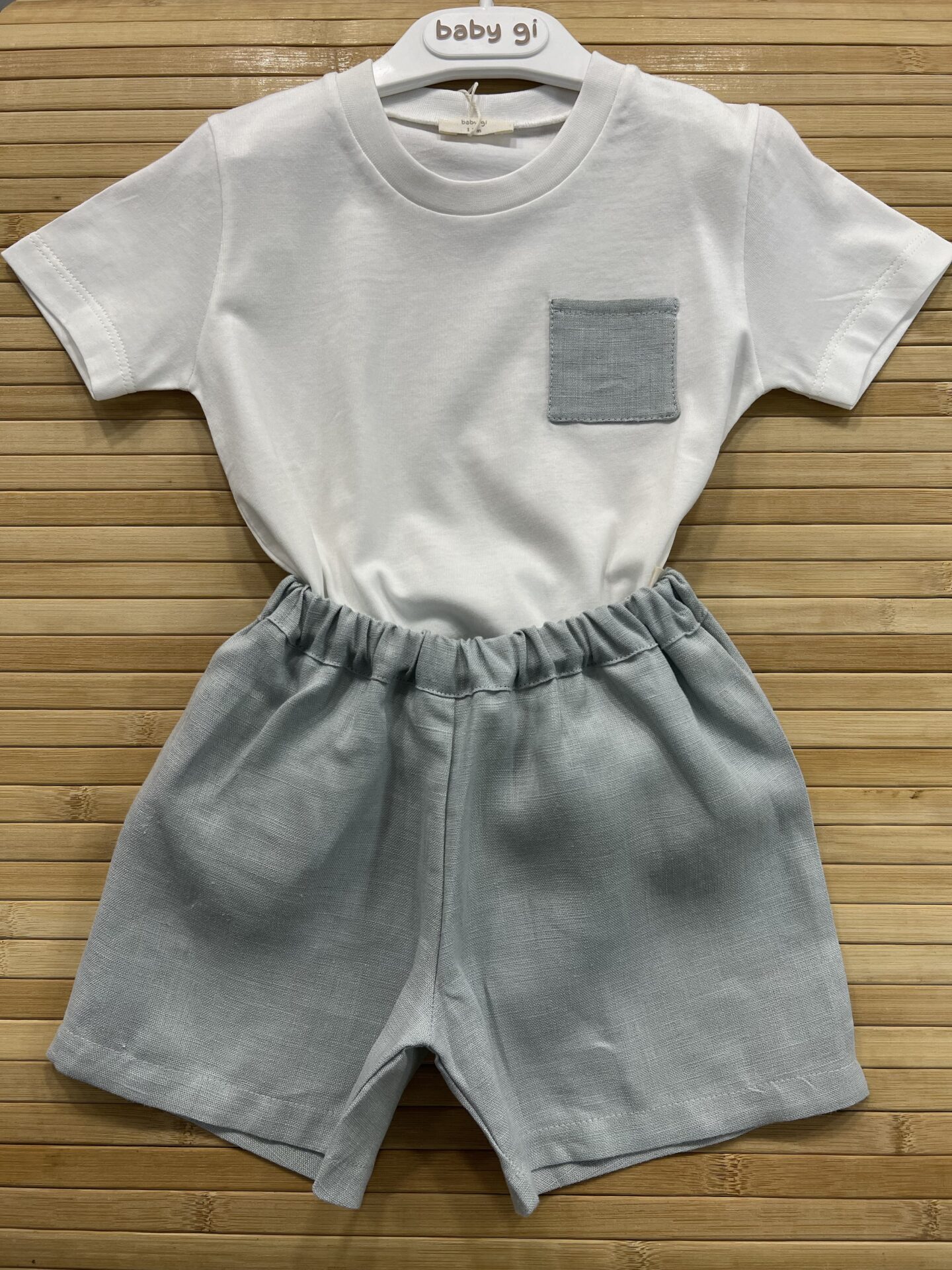 💙BABYGI💙 COMPLETO CERIMONIA BIMBO CON SHORTS IN LINO E T-SHIRT IN COTONE ✨ - 18, Avorio