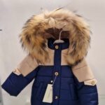 Bacetti Giubbotto bambino bicolore con cappuccio in pelliccia art.MO252A2