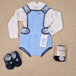 Rahigo 
Salopette bambino in pura lana con camicia coordinata art.24261