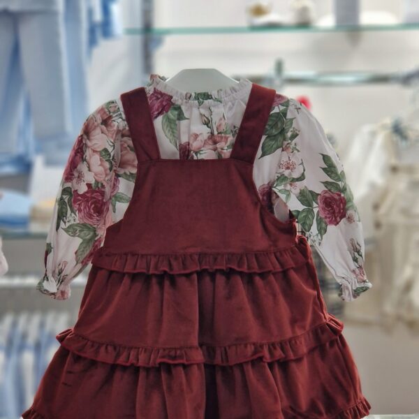 Deolinda 
Vestito bambina in velluto con camicia stampa floreale art.DBI236503