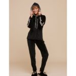 NoiDiNotte 
Tuta donna in ciniglia con inserti leopardati Art.FA8432