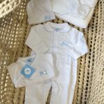 𝑺𝒂𝒓𝒅𝒐𝒏
Set nascita Tutina, body antipanico manica lunga, muffoline, cappellino e triangolo in spugna
Art.25HA-356 Bianco/Celeste