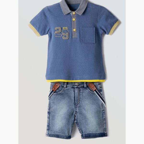 #HASHTAG 
Completo bambino polo+jeans corto art.254808