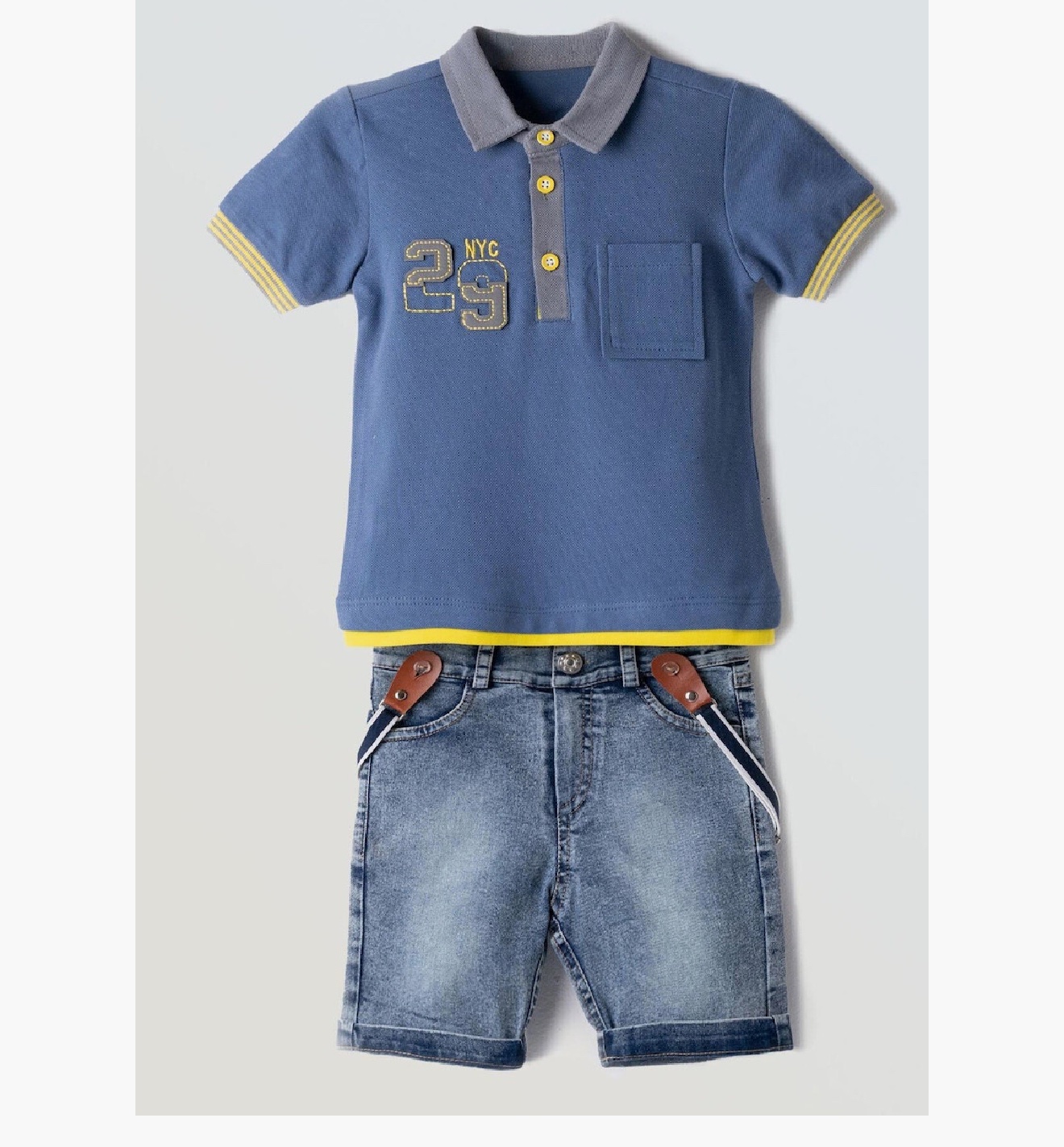 img_8360 #HASHTAG
Completo bambino polo+jeans corto art.254808 - immagine 1