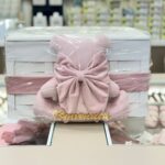 CESTA IN LEGNO BENVENUTA TEDDY ROSA