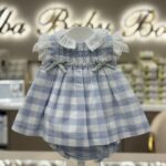 MICOLINO VESTITO CON COULOTTE BAMBINA ART.0188 CELESTE