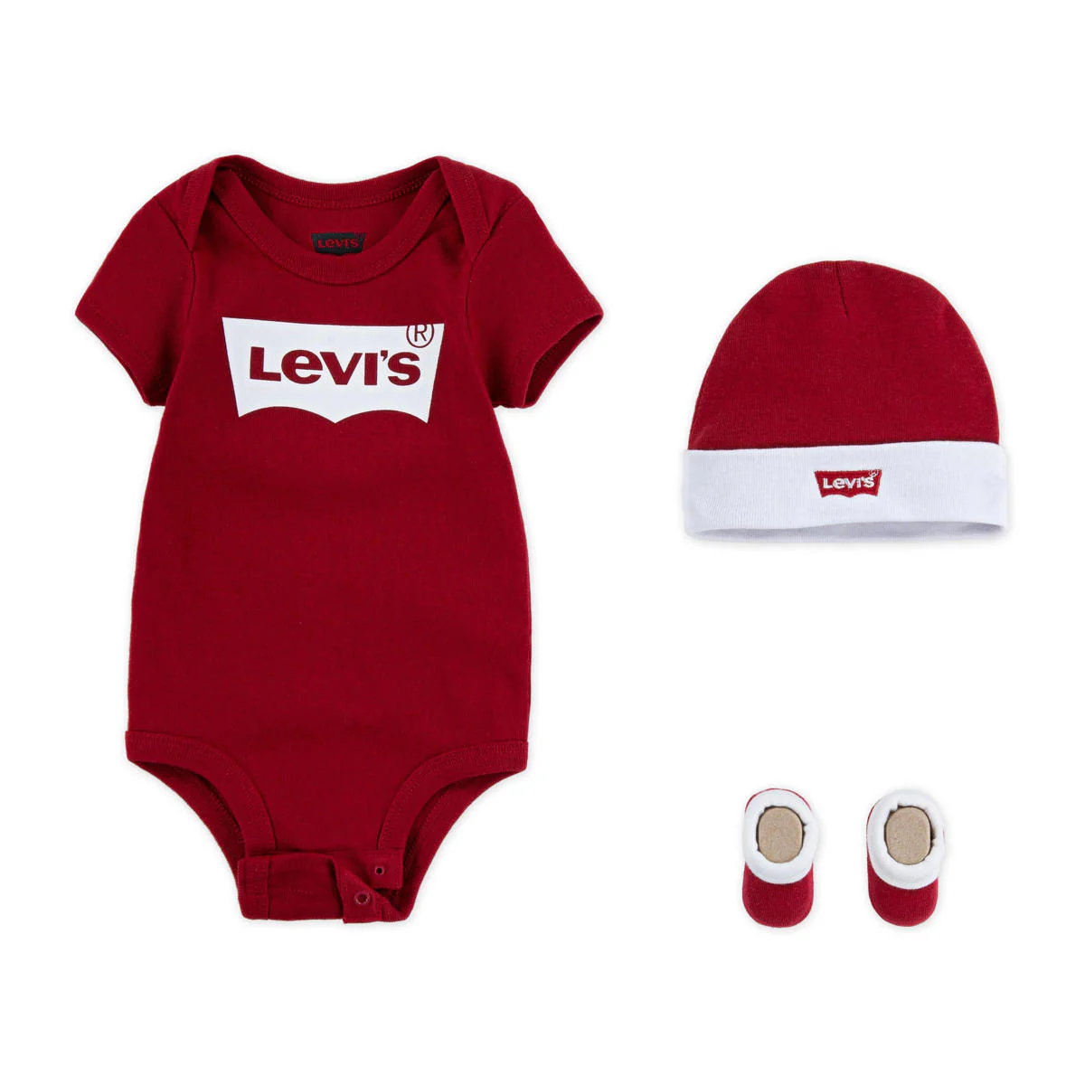 pe23-levis-set-newborn-ll0019r86 LEVI'S SET 3PZ ART.LL019 RED/WHITE - immagine 1
